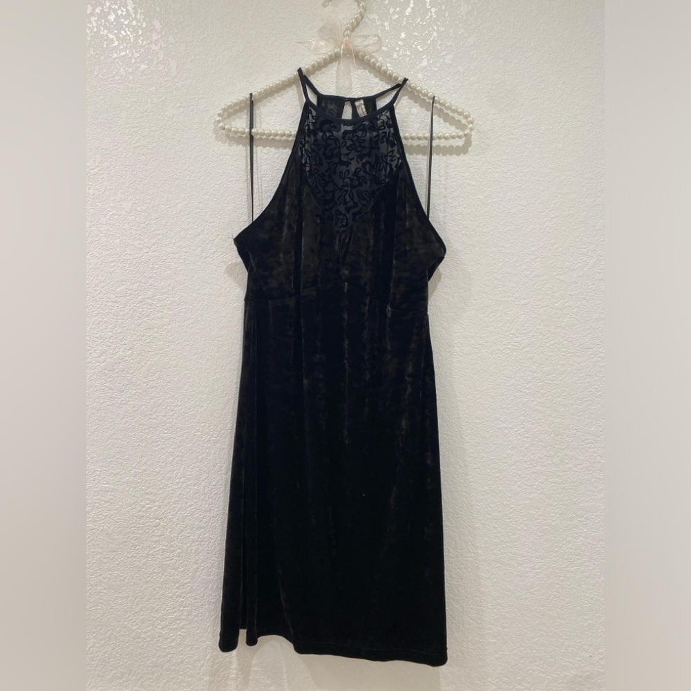 Intimately Free People black velvet mini dress size M NWT